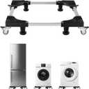 VEVOR Mini Fridge Stand, 27.5" to 35.4" Universal Mobile Base with 4 Strong Feet, 4 Locking Swivel Wheels, Adjustable Furniture Mover Mobile Base for Washing Machine, Refrigerator, Washer and Dryer