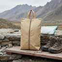 6pcs Portable Shoe Organizer, Travel Pouches with Zipper, Golf Shoe Bags, Clothes Bags, Soccer Cleats Bag Shoe Pouch for Gym, Waterproof, Odor-Resistant (Khaki)