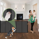 96 Inch Wide Reinforced Retractable Baby Gate with Support Rods, Extra Long Dog