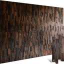 DQQWood 3D Reclaimed Ship Wood Wall Panel Decor .Driftwood Interior Wood Grain Decoration. Raw Color. Textured Designed. Accent Boat Wood Mosaic Wall Tile