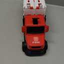 Carrier Truck Race Track Kids Toys, 4.6-FT Foldable Hauler Track Ejection Car Police Trucks Toy and 6 Racing Car with Light&Sounds, Truck Toy Child Xmas Gifts for 3+ Year Old Boys Girls-Red