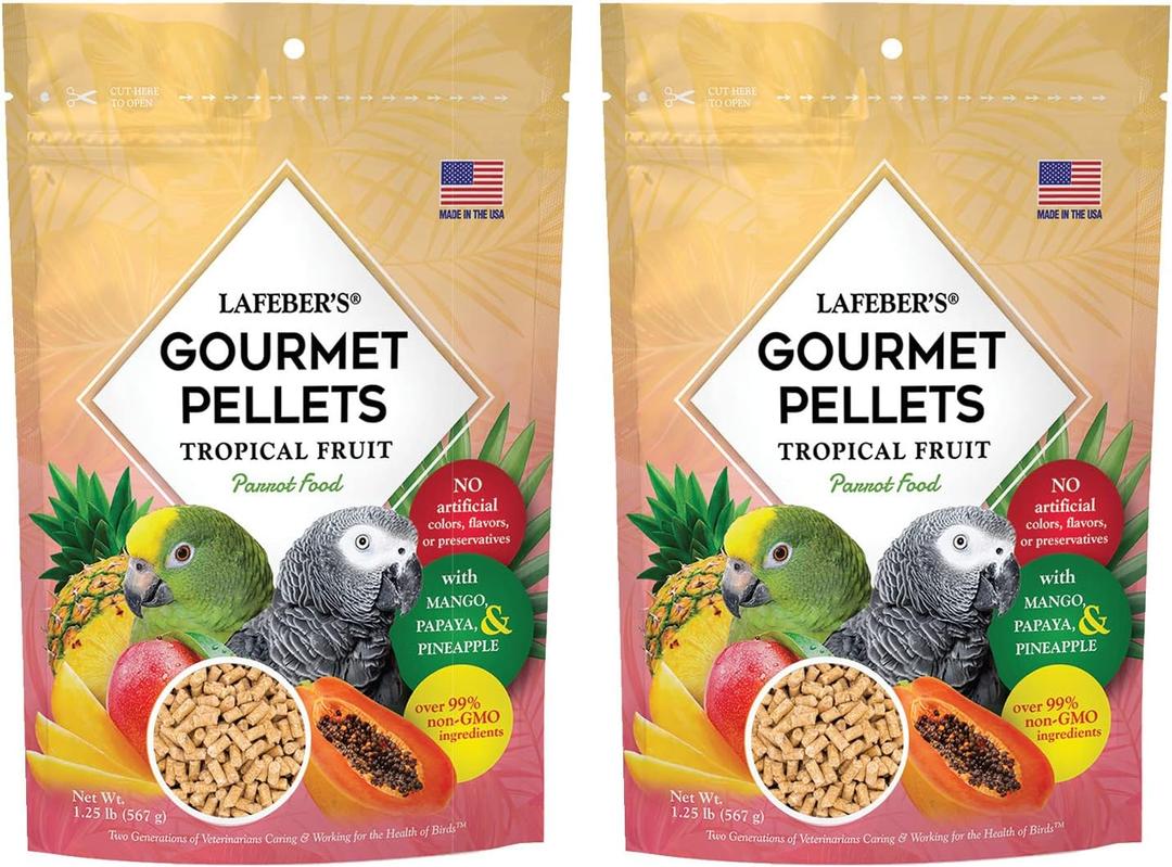 LAFEBER'S Parrot Pellets (Tropical Fruit, 1.25 Ib Pack of 2) EXP: 09/06/26