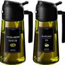 CXINYI - 16oz/470ml Olive Oil Dispenser for Kitchen with Stickers - 2 in 1 Olive Oil Sprayer for Cooking, Air Fryer, and Salad, 2 Black (Light-Proof Kitchen Gadget)