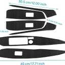 AIRSPEED for 2018-2024 Toyota Camry Carbon Fiber Car Door Window Button Cover Center Console Interior Trim Accessories, Black with Folding Rearview Mirror Button