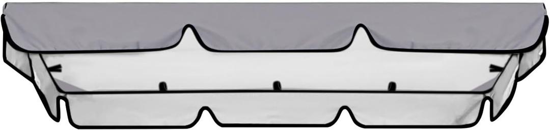 Swing Canopy Replacement Cover, Waterproof Sun Shade Porch Swing Canopy Replacement Top for 2-3 Seater Outdoor Garden Yard Patio Swing Cover (Gray, 65455.9 Inch)