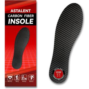 Carbon Fiber Insole 1 Pc, Rigid Thin Foot Plate Shoe Insert for Men Women, Support Turf Toe, Foot Fractures, Morton's Toe, Morton Extension, Hallux Rigidus and Limitus - Alternative to Post Op Shoe, Size: Men's 7-7.5/Women's 8-8.5 (Black-1 Unit (Flippable Design))