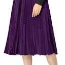 Allegra K Women's Fall Winter Elastic High Waist Flowy Swing Party Christmas Velvet Pleated Midi Skirt (Large)