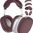 [4 in 1] Silicone Case Cover for AirPods Max USB-C (2024), Anti-Scratch Sweat-Proof Ear Pad Case Cover/Ear Cups Cover/Headband Cover Accessories Silicone Protector for AirPods Max (Burgundy)