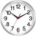 14 Inch Wall Clock Modern Battery Operated Silent Non Ticking Analog Clock Decorative for Bedroom Kitchen Bathroom Office Home Living Room (Silver)