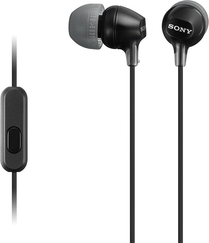 Sony MDREX15AP In-Ear Earbud Headphones with Mic, Black (MDREX15AP/B) And Magnetic Phone Grip And Stand
