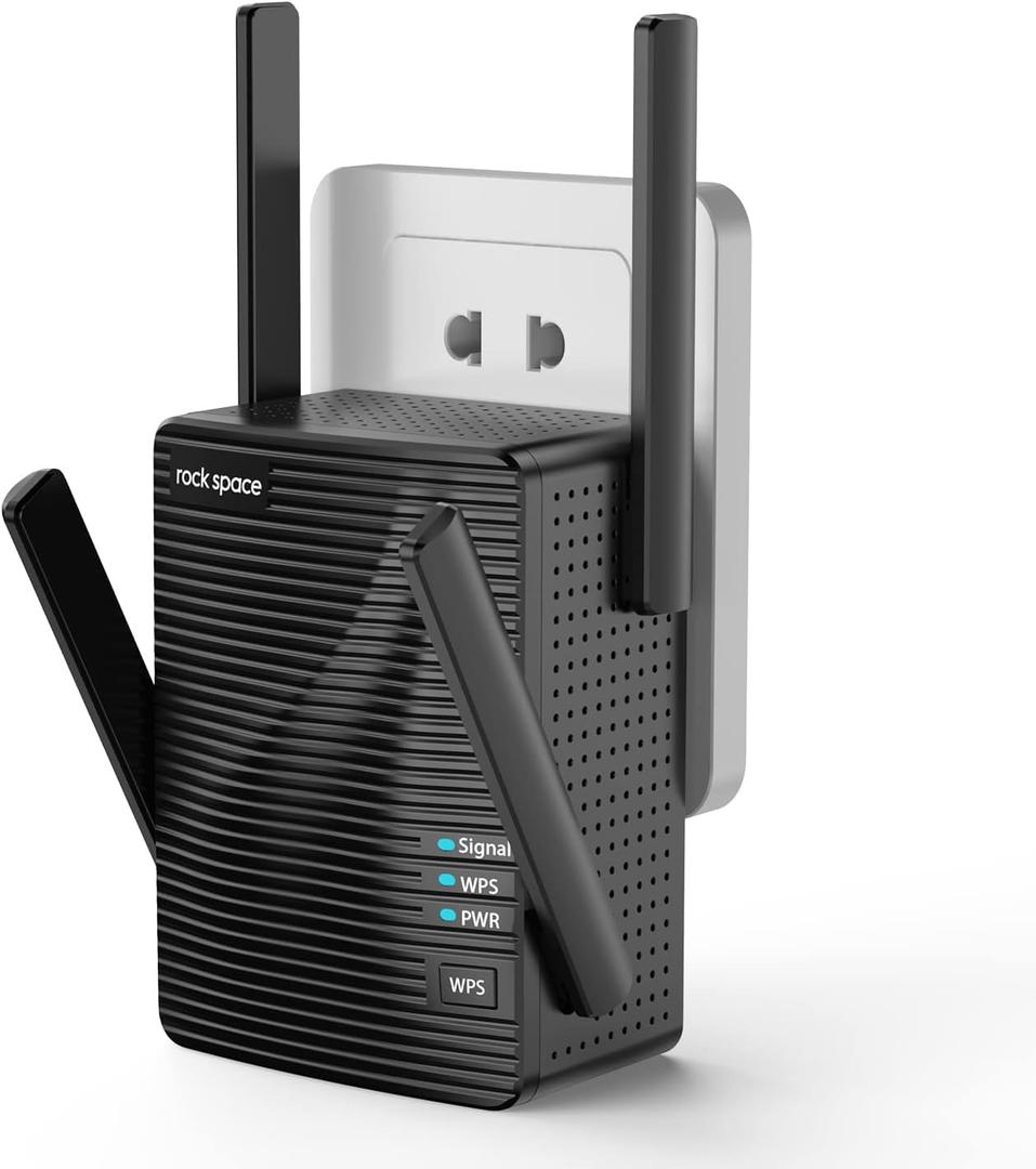 rockspace WiFi Extender - WiFi Booster, 2100 Mbps, Dual Band, Up to 1292 sq.ft, Supports Multiple Devices, Ethernet Port