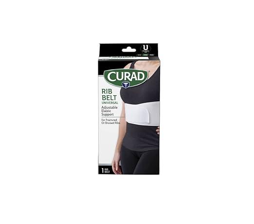 CURAD 6 in Universal Elastic Rib Belt, Adjustable Compression Wrap for Men and Women, Breathable Support for Broken, Bruised or Injured Ribs, Comfortable Fit for Everyday Wear, Fits 28" - 50" Around Ribs, Unisex, 1 Count