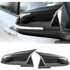 Real Carbon Fiber Mirror Caps for BMW F20 F22 F23 F30 F31 F32 F33 F36 F87 M2 X1 Accessories, Replacement Rearview Side Mirror Covers Caps, Car Accessories Decorative, 1pair(Left-Right) (for BMW)