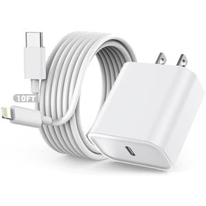 [Apple MFi Certified] iPhone 14 Charger Fast Charging, Quick Type USB C Charger Block with 10feet Long USB C to Lightning Charging Cable Cord for iPhone 14/Pro/Pro Max/Plus/13/12/11/XS/XR/X/SE2022/iPad