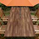 Rectangle Outdoor Tablecloth with Umbrella Hole and Zipper Waterproof Rectangle Fitted Tablecloth with Elastic Edge, Wipeable Outdoor Table Cover for Patio, Garden, Picnic 72" x 30"