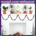 12 Ft Mardi Gras Ball Garland Purple Gold Green Beaded Garland Multi Colors Ball Ornaments for Festive Party Supplies Indoor Outdoor Home Carnival Decoration Accessories(1 Pcs)