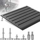 Threshold Ramp for Doorways,Adjustable Height 2.6"-7.3" Aluminum Wheelchair Ramp with Heightening Screws and Swivel Angle Leg,1100lbs Load Capacity, 30"x36'' Curb Ramp for Trolley,Power Chairs