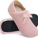 WateLves Womens & Mens Lightweight Cozy Faux Furry House Slippers - Rubber Sole Slip On Sock Shoes - Foldable Travel Slippers - Indoor & Outdoor (M)