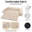 GGIB Dog Couch Cover Calming Plush Dog Bed Mat for Furniture Sofa Protector Washable Removable Cover for Large Medium Small Dogs and Cats Camel M