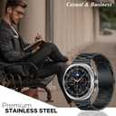 Metal Bands Compatible with Samsung Galaxy Watch 8 Band 44mm 40mm/Galaxy Watch 8 Classic Band 46mm, Business Stainless Steel Strap Wristband for Galaxy Watch 8 2025 Men Women