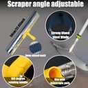 Self Leveling Cement Tool Kit,Epoxy Flooring Tool Kit,Self-Leveling Rake,Spike Shoes for Epoxy Flooring,Floor Leveling Tools,Spike Roller for Self-Leveling,23.62~55.12 inch Telescopic Pole