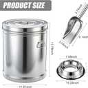 25lbs Stainless Steel Dog Food Container with Scoop Bowl, Standard
