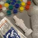 Cinnvoice 16 Pcs Ceramic Christmas Nutcracker Bulk DIY Painting Kit Ceramics to Paint Your Own Nutcracker Statues with Brush Palette Paint for Xmas Favors Holiday