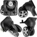 NUOZE Duel Spinner Luggage Wheels Replacement for Suitcase, Wheels Parts Roller Suitcase Tourister Travel Trunk Caster Luggage Replacement Kit (Sliver- 4pcs)