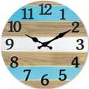Decorative Clocks for Living Room 20 Inch Brown Solid Wood Wall Clock Silent Battery Powered Wall Clock Farmhouse