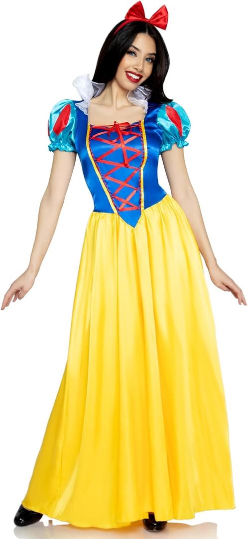 Leg Avenue Womens Classic Snow White Set Family Friend Full Length Princess Dress (X-Large)