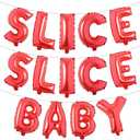 Slice Slice Baby Balloons Slice Slice Baby Decoration Slice Slice Baby Shower Decoration Pizza Party Decoration Pizza Birthday Decoration (SLICE SLICE BABY Red)
