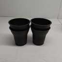4 Japanese Black Round Plastic Cascade Bonsai Training Pot, Orchid Planter - 4"x 4"x 4.25" (4X#3.5)