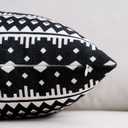 Boho Throw Pillow Covers Black 18x18 Set of 2 Square Neutral White Accent Farmhouse Pillowcase Double Sided Pattern Vintage Antique Ethnic Decor Pillow Case for Sofa, Couch, Living Room