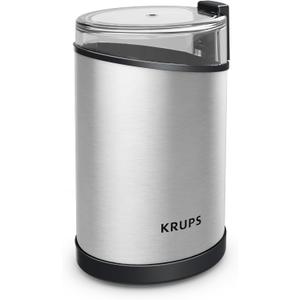 KRUPS Electric Coffee Grinder: 3 oz Capacity, 200 Watts - Versatile for Beans, Spices, Nuts - One-Touch Operation, Customizable Grind for 12 Cups - Ideal for Espresso, French Press (Stainless Steel)