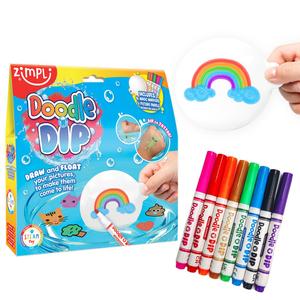 Doodle N Dip, Draw and Float Your Pictures and Add Them as Temporary Tattoos, 8 x Magic Markers & Picture Paddle, Magical Water Colouring Painting Pens, Creative Toy for Children (2 Pack Bundle, Multi)