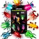 SpringFlower 60pcs Halloween Glow Critters Set for Halloween Party Favors,18 Critters Toys and 42 Glow Sticks, Glow in The Dark Party Favors, Halloween Goodie Bag Fillers, Halloween Miniatures.