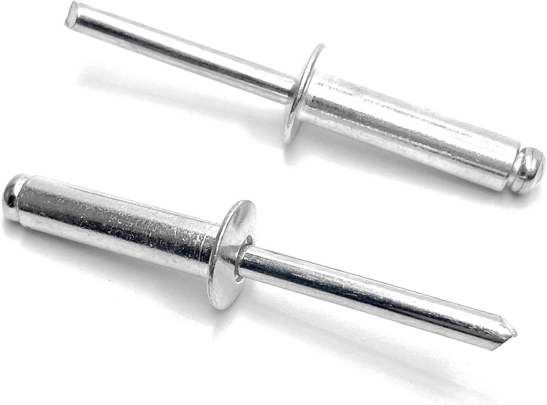 ISPINNER 100pcs 1/4" x 1" Aluminum Blind Rivets, 6.4 x 25mm Pop Rivets, Pack of 100 (Silver)