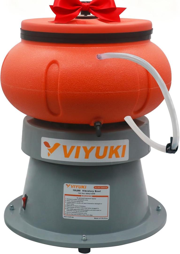 Electric 18LBS Vibratory Tumbler Bowl Tumbling Polishing Machine - Polishing Metal Parts (18LBS)