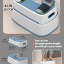 MR.SIGA Toilet Stool Squat Adult, Bathroom Stool Heavy Duty, Anti Slip Toilet Step for Bathroom, Toddler Step Stool for Kids, White & Grayish Blue