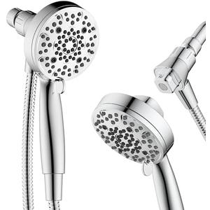 Ryamen Magnetic Shower Head with Handheld, High Pressure - 6 Spray Modes Handheld Shower Head, Eco-Friendly Magnetic Docking System, 70" Stainless Steel Hose, Tool Free Installation, Chrome