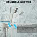 Shower System with Tub Spout, 12-Inch High-Pressure Rain Showerhead and Handheld Combo, Brushed Nickel Shower Faucet Set with Rough-in Valve and Trim, Wall Mounted 3-Way Shower Set