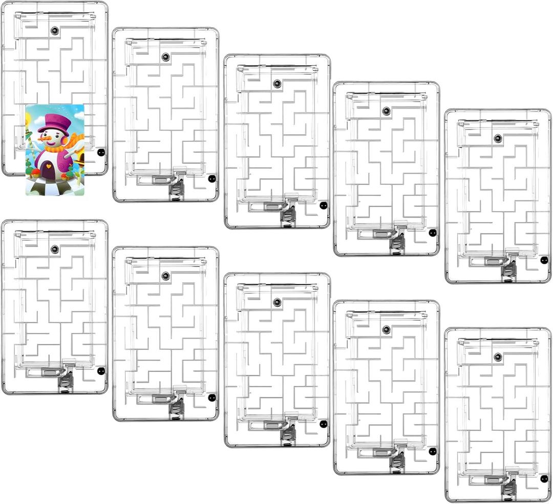 Civaner 10 Pieces Gift Card Puzzle Box Money Maze Gift Holder Plastic Puzzle Card Holder Intellectual Pinball Machine Game Fun Birthday Christmas Party Favors for Adults(Clear)