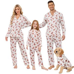 VOLOVEN Christmas Matching Family Clothing Sets Couple Xmas Holiday Long Sleeve Shirt Pants Set, 10T  Kid