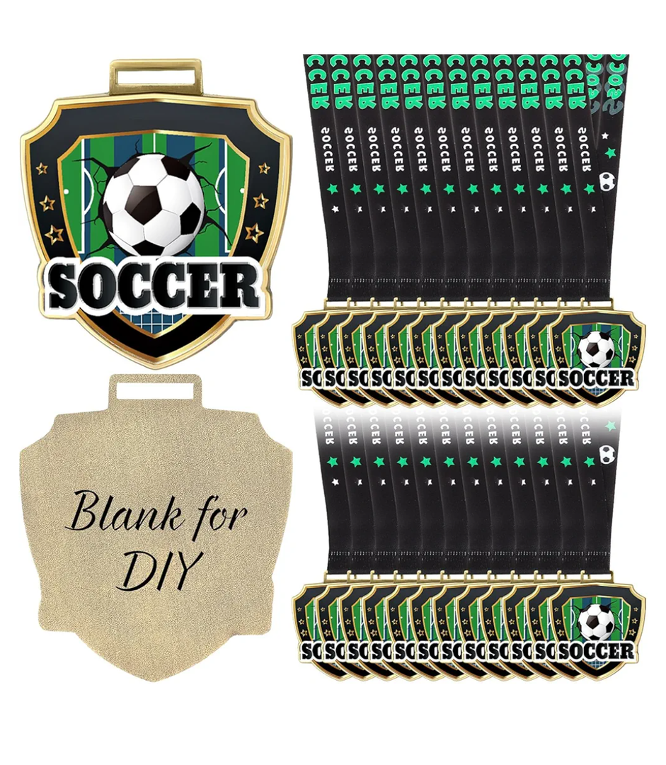 12/24/36 Pcs 2.56" March Award Medals Bulk with Neck Ribbon Sport Winner Medal Trophy for Team Tournaments Prize Gift Participation Competition Madness Party Favor