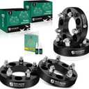 YHTAUTO 5x4.75 Wheel Spacers 1.25 inch Fits Chevrolet Camaro, Corvette, Cadillac, GMC, Pontiac Models, Forged Tire Spacers 1.25 inch with M12x1.5 Studs 87.1mm CenterBore, Not Hubcentric, 4Pcs, Black (1.25 Inch Thickness)