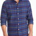 UNTUCKit Flannel Long Sleeve Button Down Shirt (Small, Blue)