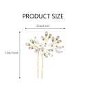 UNSUTUO Bride White Flower Wedding Hair Pins Clips Rhinestone Silver Bridal Hair Piece Accessories for Women, Set of 3 (Gold)