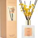Cocorrna Reed Diffuser - Warm Vanilla Scented Diffuser with 8 Sticks Home Fragrance Reed Diffuser for Bathroom Shelf Decor (Flower/6.7 Ounce/1pack)