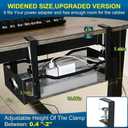 Large Under Desk Cable Management Tray - Heavy Duty Metal Cord Organizer with No Drill Installation for Office & Home Office Desks to Hide Wires & Power Strips (Black, XL)