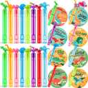 JOYIN 32 Packs Valentine's Day Gift Cards with Mini Bubble Wands for Kids, Valentine's Party Favor, Classroom Exchange Gift for Kids, Holiday Reward Prizes